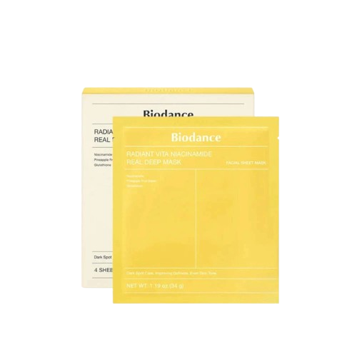 Biodance Radiant Vita Niacinamide Mask (สีเหลือง) เหมาะสำหรับลดเลือนจุดด่างดำ