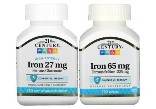 สำหรับผู้ที่มีภาวะโลหิตจาง เลือกอาหารเสริมธาตุเหล็ก สูตร Ferrous Sulfate หรือ Gluconate