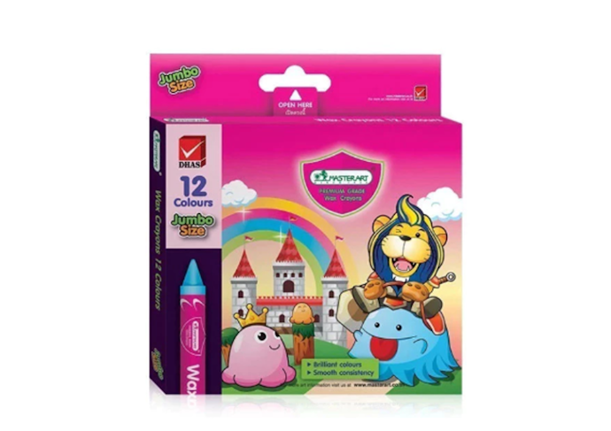 สีเทียนจัมโบ้ เหมาะสำหรับเด็กเล็กหรือผู้เริ่มหัดระบายสีเทียนที่ต้องการความถนัดมือ