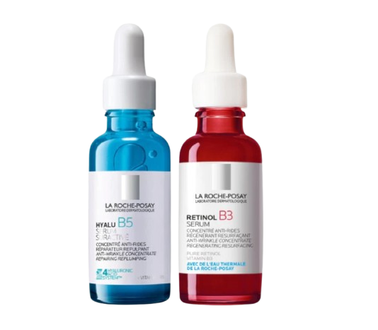 สำหรับผู้ที่มีปัญหาริ้วรอย จุดด่างดำ และรอยสิว เลือก Hyalu B5 / Retinol B3 Serum