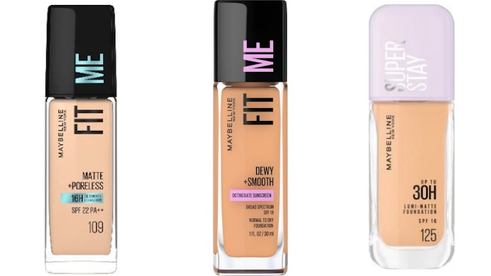 รองพื้น Maybelline แบบลิควิดหรือครีม ยึดเกาะผิวได้ดี ปกปิดสูง
