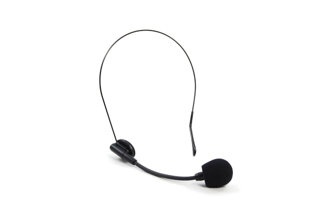 ไมโครโฟนแบบคาดศีรษะ (Headset Microphone) เหมาะสำหรับการพูดต่อเนื่องและการสอนที่ต้องการความคล่องตัว
